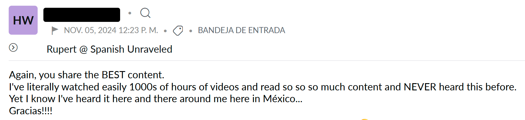 Email feedback
