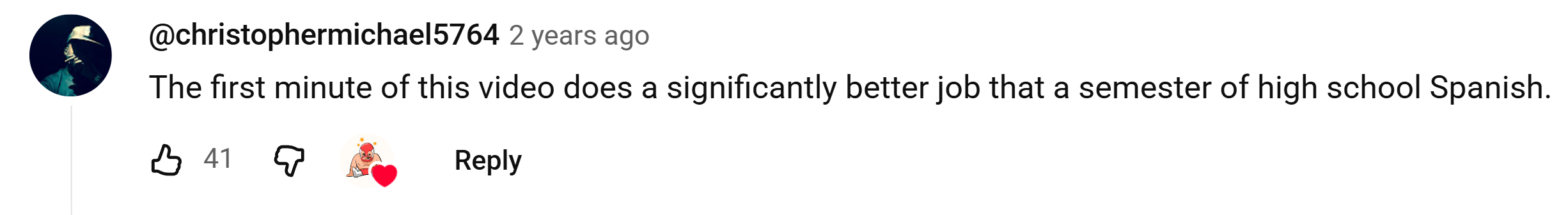 YouTube comment